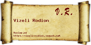 Vizeli Rodion névjegykártya